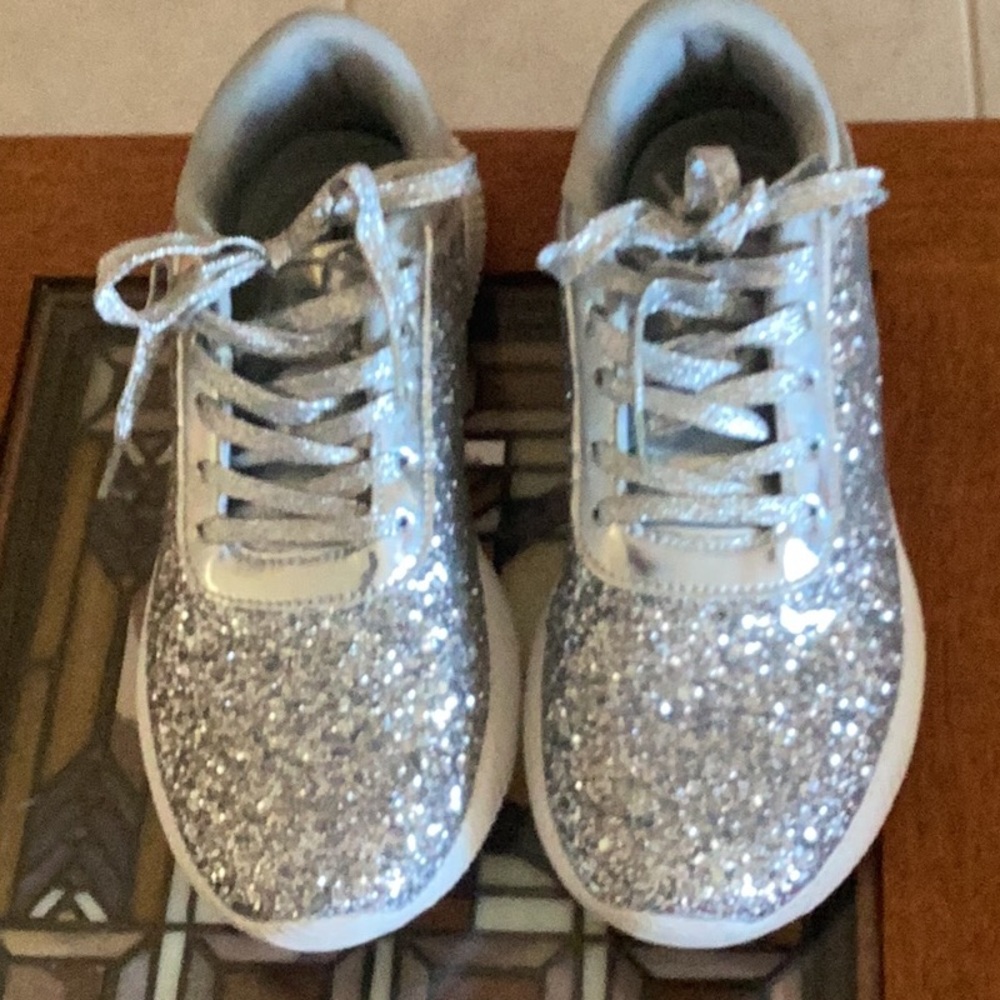 Sparkly silver sneakers